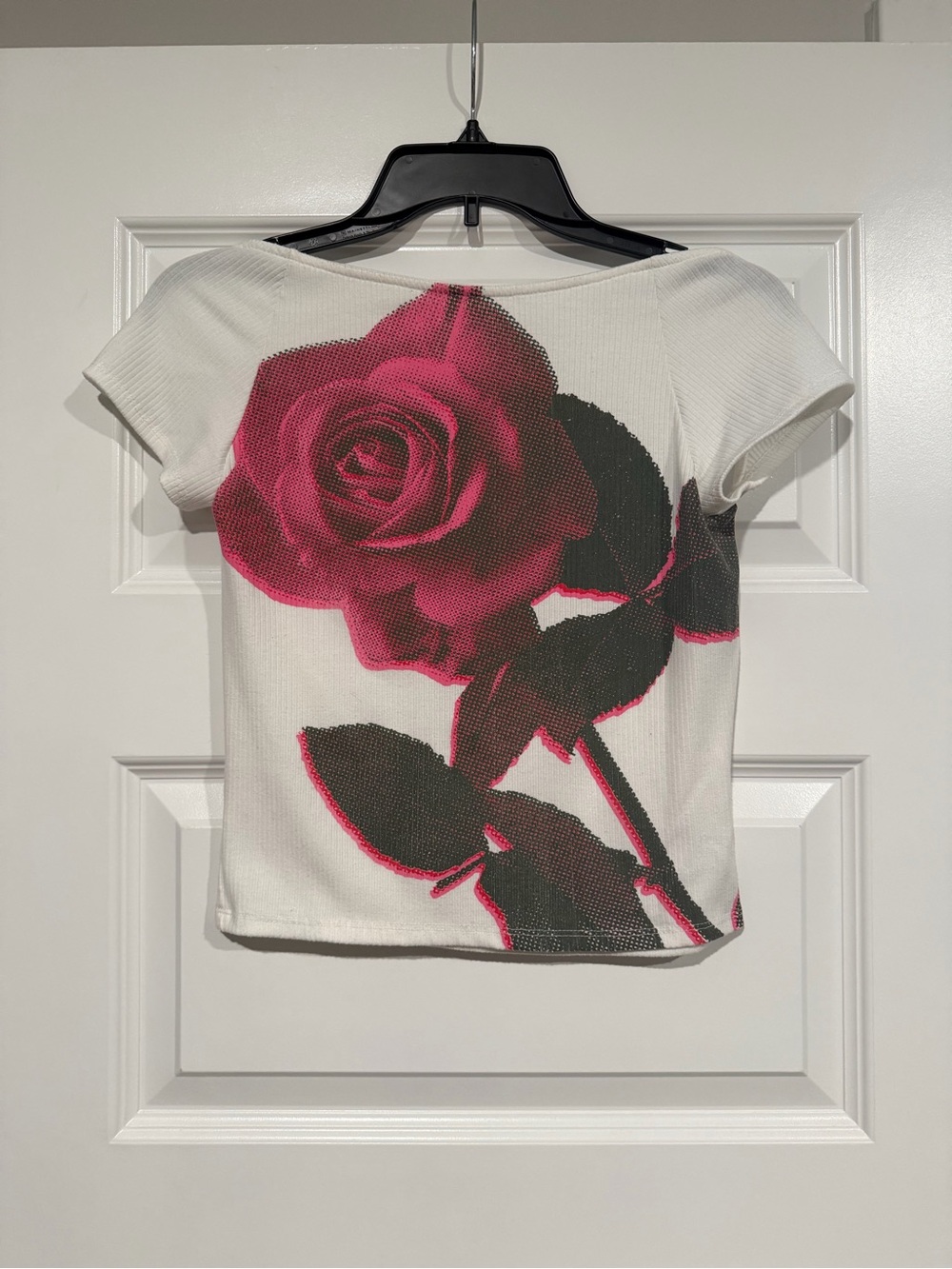 Urban Outfitters Low Back Top with Pink Rose Print Size Large